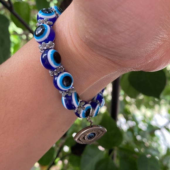 (Dark Blue)🪬Evil Eye🧿 Elastic Bracelet - Picture 4 of 13